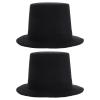 LABRIMP Miniature Top Hats for DIY Crafts 2 Pcs Small Doll Costume Accessories Felt Caps 5.31X5.31X2.75 Inch for Handmade Doll Outfits Snowman Decoration view 1
