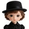 LABRIMP Miniature Top Hats for DIY Crafts 2 Pcs Small Doll Costume Accessories Felt Caps 5.31X5.31X2.75 Inch for Handmade Doll Outfits Snowman Decoration view 4