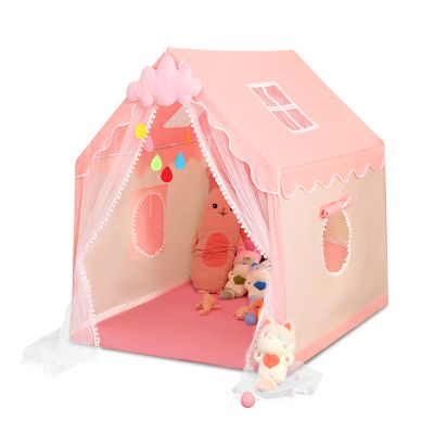 Ergocar Kids Play Tent, Indoor Outdoor Castle Fairy Tents, Fairy Children Playhouse with Windows, Comfortable and Breathable Princess Castle, Boys & Girls Birthday Gift