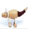 Anamalz Wooden Triceratops Dinosaur Toy for Toddlers, Fun and Posable for Early Learning, Smooth Natural Wood, Boys and Girls view 3