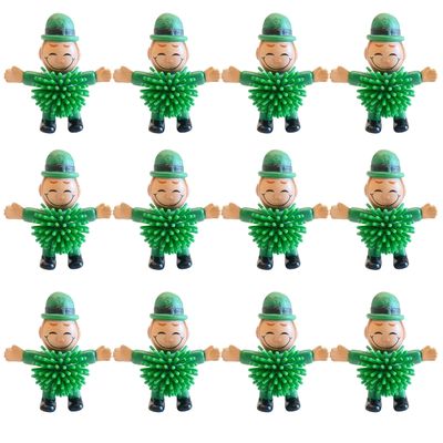 12Pcs St Patrick's Day Mini Leprechaun Toys,Squeeze Porcupine Toys Stress Relief Fidget Toy for Kids Boys St Patrick's Day Party Favor,Home Decor(Child)
