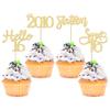 Gyufise 24 Pack Gold Glitter 16th Birthday Cupcake Toppers Hello Sweet 16 Sixteen Since 2010 Cupcake Picks for 16th Birthday Party Cake Decorations Supplies view 1