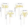 Gyufise 24 Pack Gold Glitter 16th Birthday Cupcake Toppers Hello Sweet 16 Sixteen Since 2010 Cupcake Picks for 16th Birthday Party Cake Decorations Supplies view 2