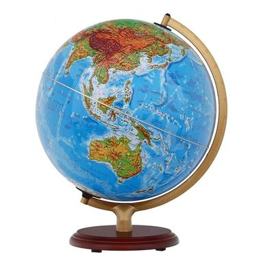 World Globe World Globe with Wooden Stand 2 in 1 Lighted Globe, 12.5 Inch Night Light with Political Map Geography Home Decor Globe Clear Text Marking