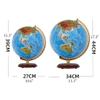 World Globe World Globe with Wooden Stand 2 in 1 Lighted Globe, 12.5 Inch Night Light with Political Map Geography Home Decor Globe Clear Text Marking view 2