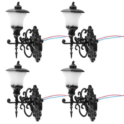 Yardwe Mini Wall Lamps 4Pcs Tiny Led Lights for Crafts Micro Landscape Dollhouse Decorative Accessories Sand Table DIY Materials