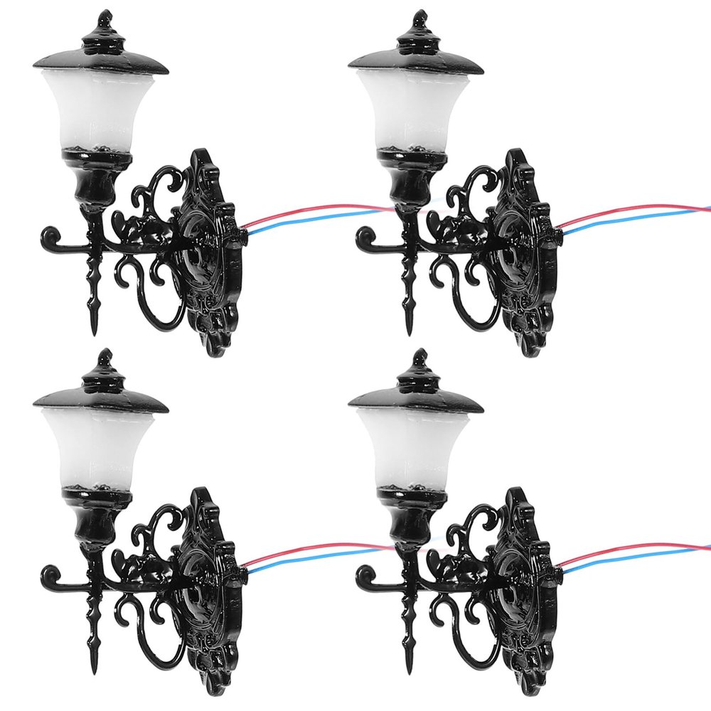 Yardwe Mini Wall Lamps 4Pcs Tiny Led Lights for Crafts Micro Landscape Dollhouse Decorative Accessories Sand Table DIY Materials