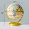 HRTC World Globe Elegant Retro World Globe Desktop Globe 360 Rotating Earth Geographic Retro Antique Globe Office Decoration Globe Clear Text Marking view 2
