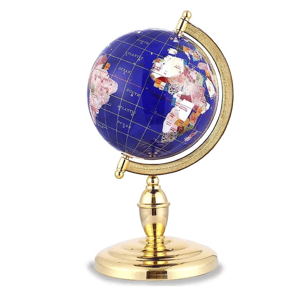 HRTC World Globe Newest World Globe 360 Degree Rotating World Globe with Metal Stand Globe Adult Explore The World Learning Globe 13in Clear Text Marking
