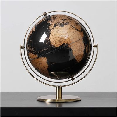 HRTC World Globe Black Ocean World Globe Metal Stand Metal Stand Globe Kids and Teachers Small Geography Globe Office Decoration Globe Clear Text Marking