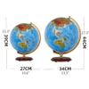 HRTC World Globe World Globe with Wooden Stand, 2 in 1 Luminous Children's Globe with Luminous Interactive Learning Earth Map Globe Clear Text Marking view 2