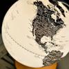 HRTC World Globe Newest Version Black and White World Globe 3D Stereo with Wood Stand Lighted Led Rotating Kids Globe 7.8 Inch Diameter Clear Text Marking view 4