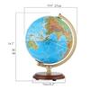 HRTC World Globe World Globe with Wood Stand, Interactive Learning Earth Map, 360 Rotating Globe Night Light Built-in Led 9.8 Inch Globe Clear Text Marking view 2