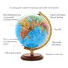 HRTC World Globe World Globe with Wood Stand, Interactive Learning Earth Map, 360 Rotating Globe Night Light Built-in Led 9.8 Inch Globe Clear Text Marking view 3