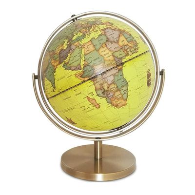 HRTC World Globe Elegant Retro Globe 720 Rotating Globe with Stand Educational Adult Desktop Geographic Globe 12.5 Inch World Globe Clear Text Marking