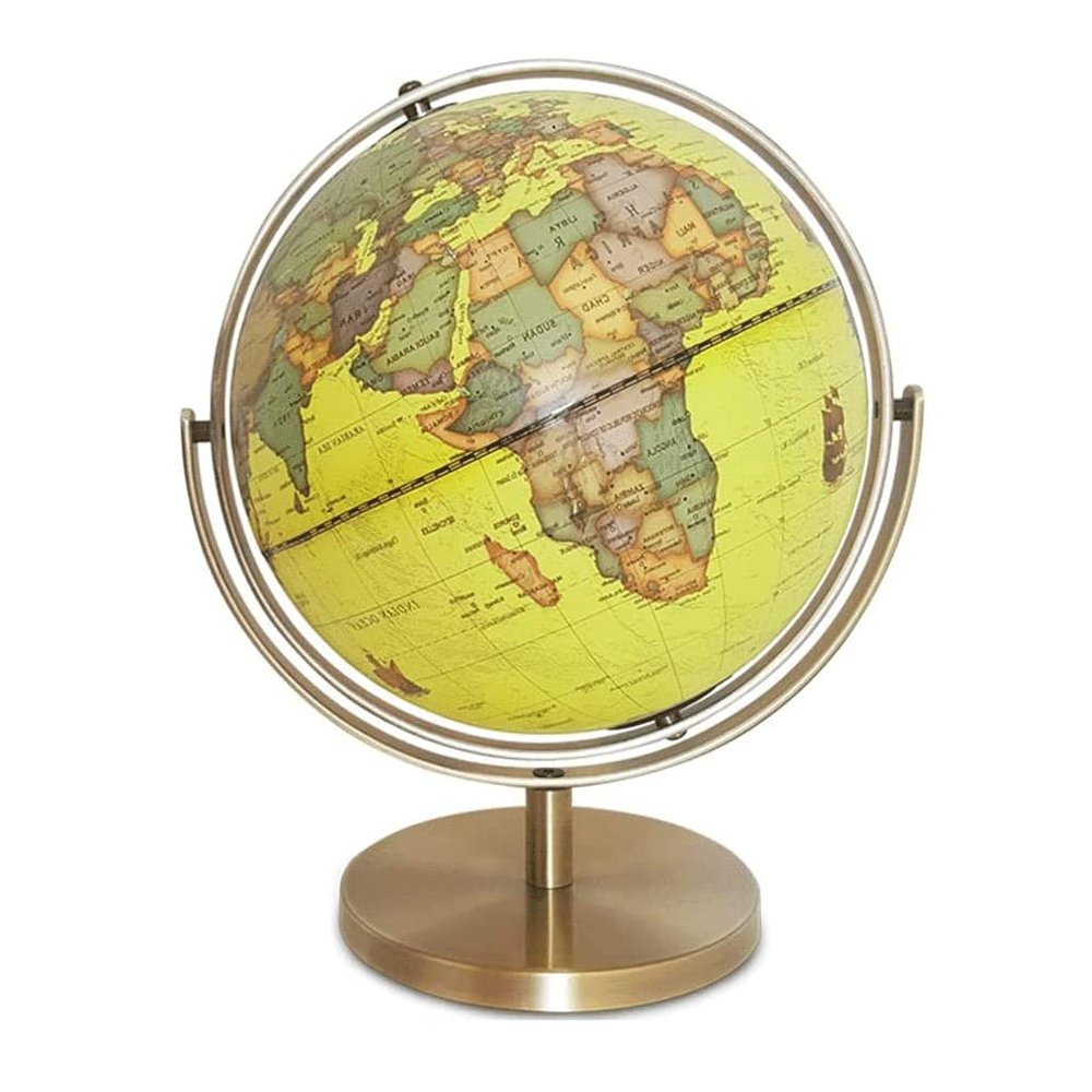 HRTC World Globe Elegant Retro Globe 720 Rotating Globe with Stand Educational Adult Desktop Geographic Globe 12.5 Inch World Globe Clear Text Marking