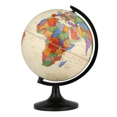 HRTC World Globe 12.5 Inch World Globe with Black Stand Desktop Political Globe Educational World Map Kids Globe Office Decoration Globe Clear Text Marking