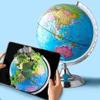HRTC World Globe Newest World Globe with Metal Stand and Magnifying Glass Geographic Globe for Kids and Adults Office Decoration Globe Clear Text Marking view 3
