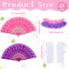Geyoga 48 Pcs Girls Tea Party Dress up Playset Includes Toddler Tea Party Gloves and Hat Feather Boa for Kids Dress up Purses Handheld Fans for Girls Kids Birthdays Easter Supplies Accessories view 3