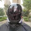 MAKSJIU Personalized black punk mask, Halloween party headwear, role playing LED luminous cool mask view 2