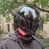 MAKSJIU Personalized black punk mask, Halloween party headwear, role playing LED luminous cool mask view 3