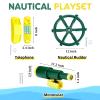 3 Pcs Playground Accessories for Kids Outdoor Swing Set Accessories Playground Equipment Pirate Plastic Ship Wheel Toy Telescope Telephone Backyard Outdoor Playhouse Climbing Equipment(Yellow, Green) view 2