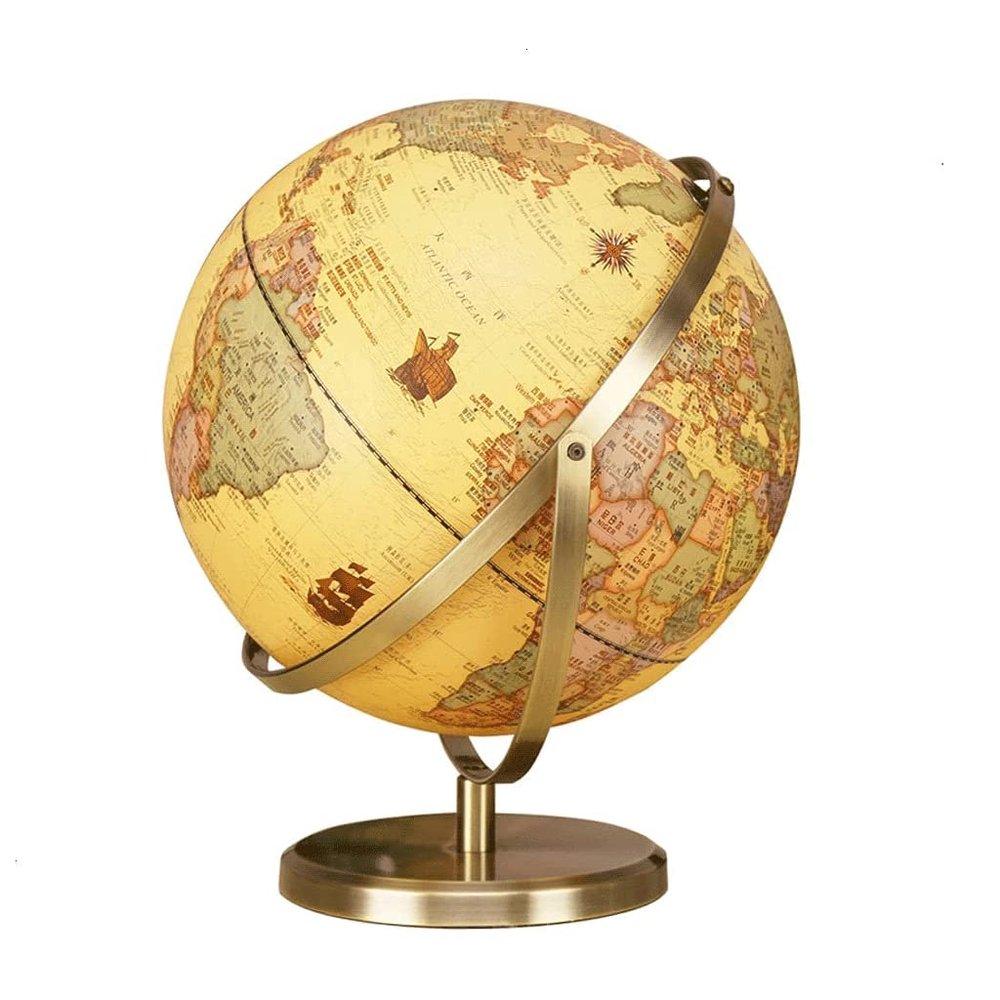 Globe Newest World Globe with Stand 720 Rotating Globe Kids Retro Boat Decoration Globe 12.5 Inch Home Office Decoration Globe Globe for Decor
