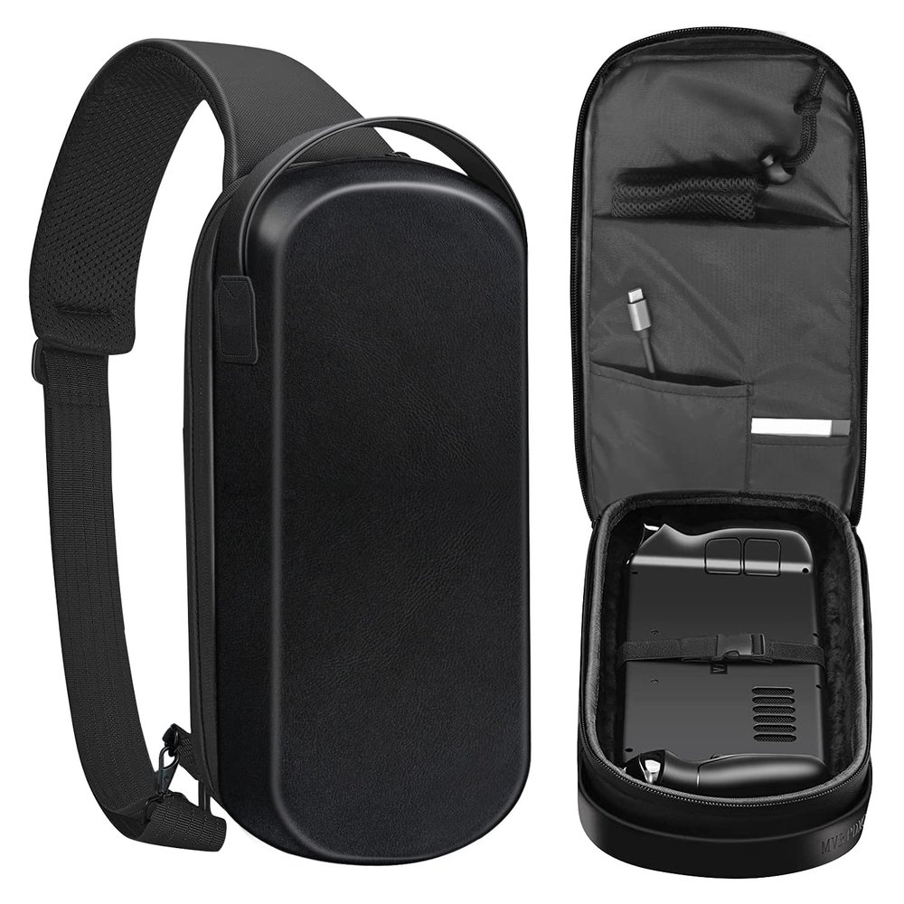 Hard Carrying Case For Steam Deck, Protective Shoulder Bag Portable Travel Crossbody Holder For Game Console & Accessories,Black