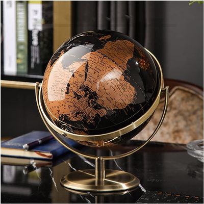 OLOTU Globe Classic Elegant World Globe Black Sea Vintage World Globe Antique Decor Desktop Geographic Rotating Globe 5.5 Inch Globe for Decor