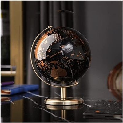 OLOTU Globe Classic Elegant World Globe Black Sea Vintage World Globe Antique Decor Desktop Geographic Rotating Globe 5.5 Inch Globe for Decor