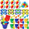 Pool Party Favors Beach Party Favors - 48 PCS Pool Toys For Kids Ages 3-8 Beach Balls Bulk, Sand Bucket and Shovels Set, Kids Sunglasses Bulk, Beach Summer Toys, Pool Party Supplies,Sand Toys view 1