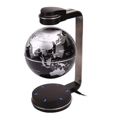 OLOTU Globe Newest Globe Magnetic Levitation Floating World Map Globe, Best Business Gift, Silver Black Decoration World Globe Globe for Decor