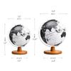 Globe 25cm/10in World Globe Lighted Globe Black Globe with Wood Stand White Ocean Touch Dimmable Kids Office Decor Globe Globe for Decor view 2
