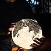 Globe 25cm/10in World Globe Lighted Globe Black Globe with Wood Stand White Ocean Touch Dimmable Kids Office Decor Globe Globe for Decor view 3