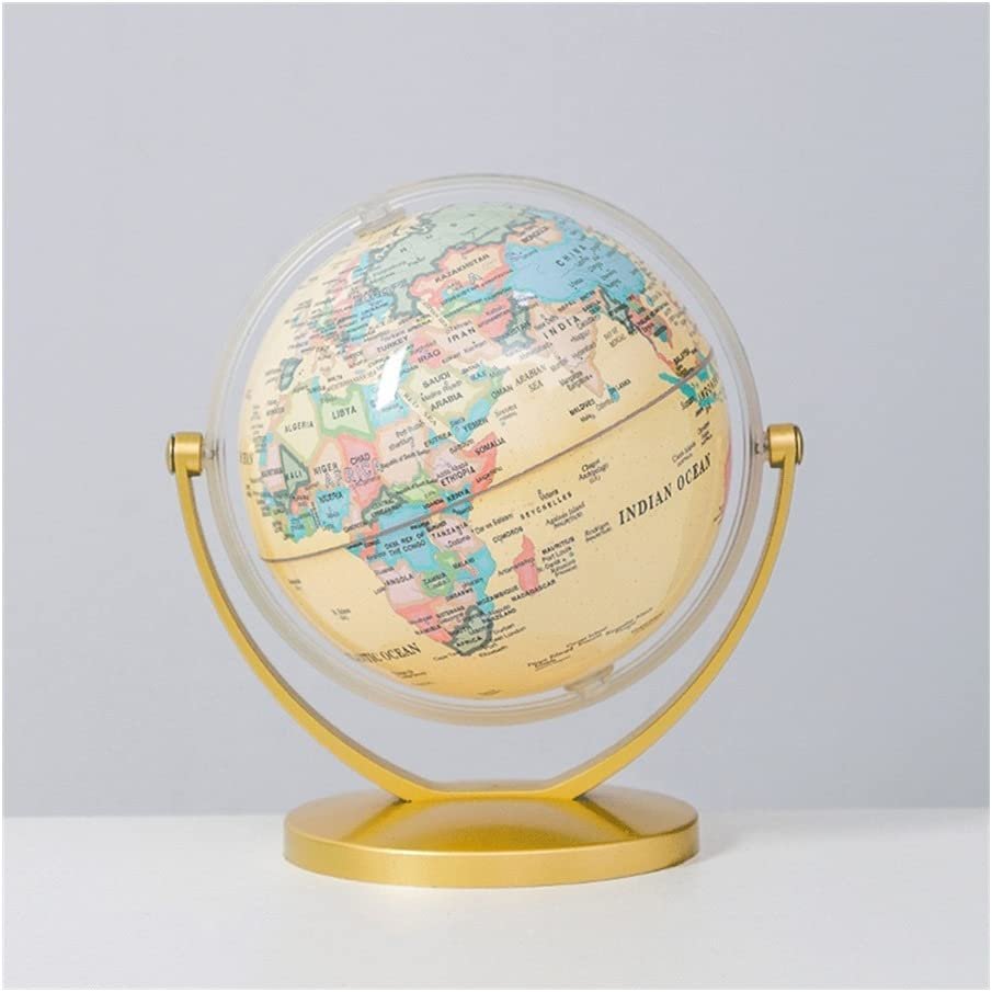 Globe Elegant Retro World Globe Desktop Globe 360 Rotating Earth Geographic Retro Antique Globe Office Decoration Globe Globe for Decor