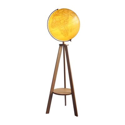 OLOTU Globe Light Up World Globe Light Up Wooden Storage Shelf Stand Raised Embossed Map Surface Globe Tabletop Display Globe for Decor