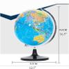 Globe 12.5 Inch World Globe with Stand and Magnifying Glass Light Up Globe Educational World Globe Kids Globe Office Decor Globe for Decor view 2