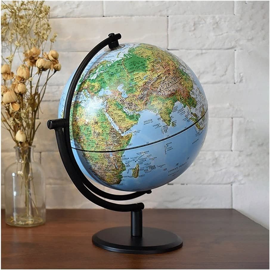 Globe 8 Inch World Globe Light Up LED Lighting Globe with Iron Frame Night Light Globe for Kids Globe Office Home Decor Globe for Decor
