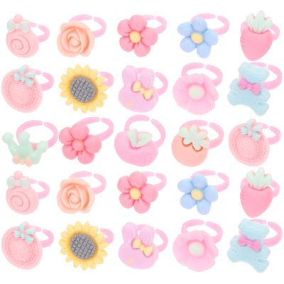 TOYANDONA 100pcs Boy Girl Flower Cartoon Jewelry for Girls for Dress for Ages and up Fun Accessory for Parties and