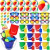 Pool Party Favors Beach Party Favors - 60 PCS Pool Toys For Kids Ages 3-8 Beach Balls Bulk, Sand Bucket and Shovels Set, Kids Sunglasses Bulk, Beach Summer Toys, Pool Party Supplies,Sand Toys view 1
