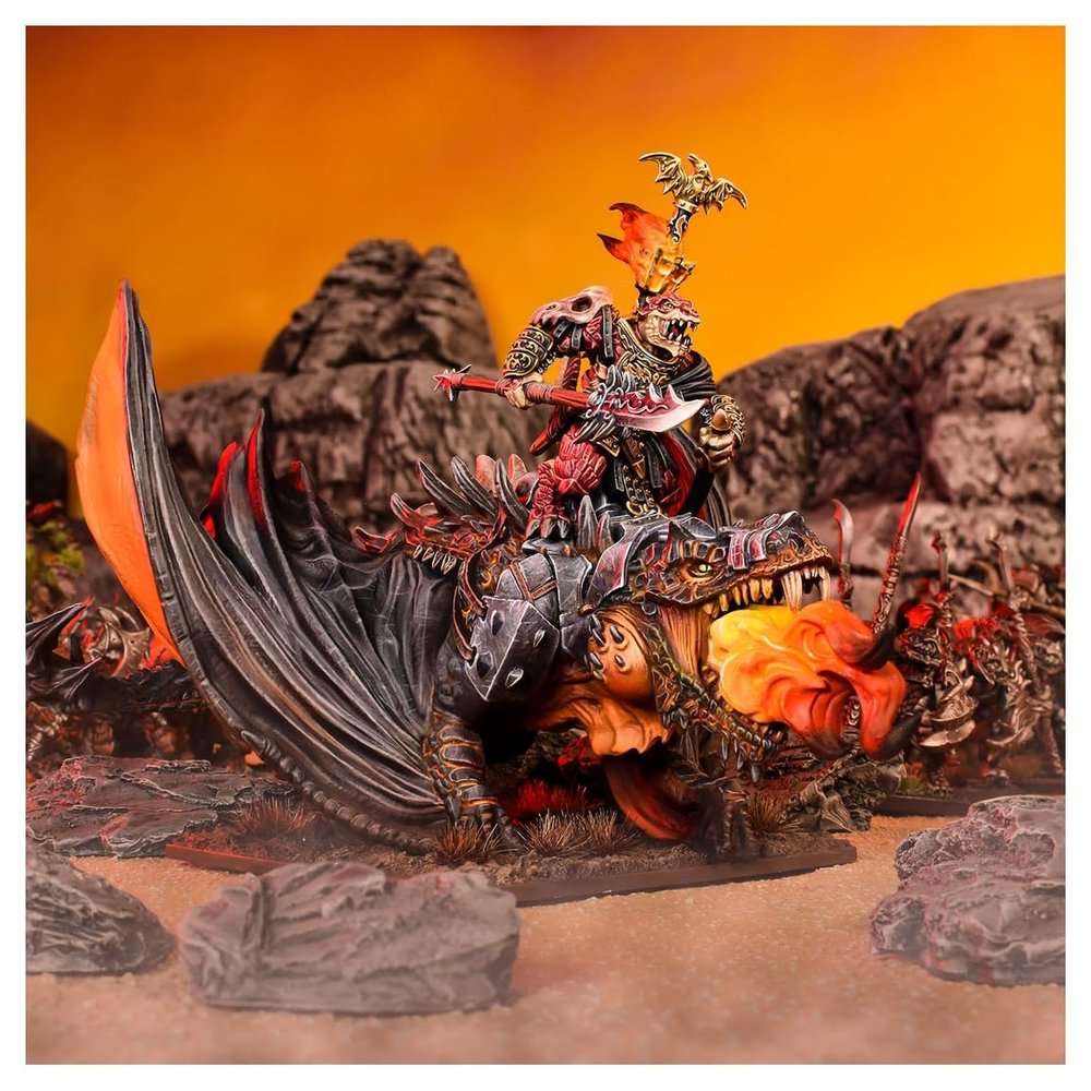 Mantic Games Kings of War 3E: Salamander - Clan Lord on Firedrake