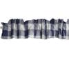 Zen Creative Designs Poplin Buffalo Gingham Checkered Sleeve Topper Window Valance Top Bottom Ruffle Country Farmhouse Home Dcor Bedroom Nursery Kitchen Window (144" Wide x 9" Tall, Navy White) view 1