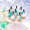 24 PCS Running Cupcake Toppers Black Glitter Sports Fitness Cupcake Picks for Running Theme Boys Girls Birthday Party Cake Decorations Supplies view 3