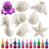Jumbo Squishy Toys Craft Kit - 8 Sea Animal Shapes (46") with 12 Fabric Paints - Slow Rising, Soft & Scented - Decorate Kawaii Squishies for Valentines Day Gifts for Kids, Stress Relief, Party Favors view 1