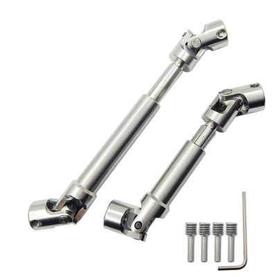 HOPLEX 2pcs Stainless Steel Drive Shaft Universal Joint Driveshaft for 1/18 RC Rock Crawler Axial UTB18 Capra Unlimited Trail Buggy