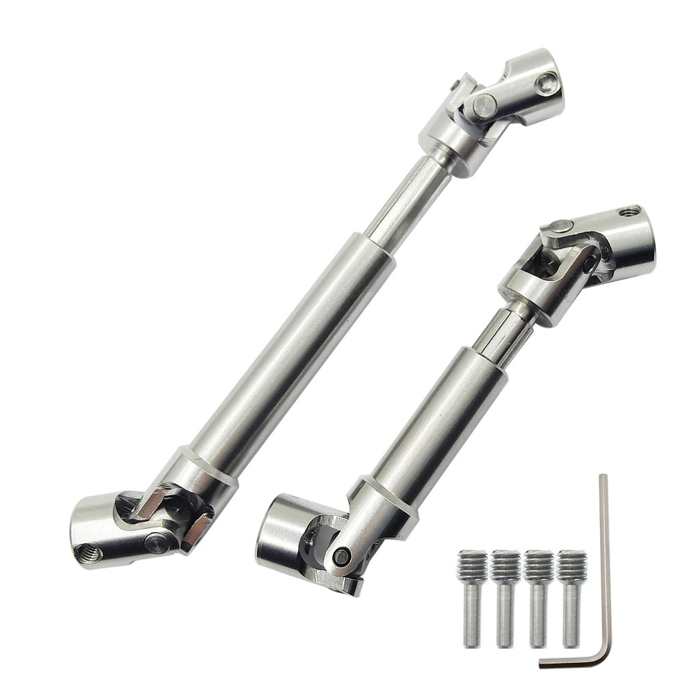 HOPLEX 2pcs Stainless Steel Drive Shaft Universal Joint Driveshaft for 1/18 RC Rock Crawler Axial UTB18 Capra Unlimited Trail Buggy