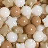 TRENDPLAY Star Ball Pit Balls for Toddlers - 100 Count Star Balls Different Shapes, Non-Toxic Plastic Balls for Safe Play, Boys Girls Festival Party Decoration, Khaki view 1