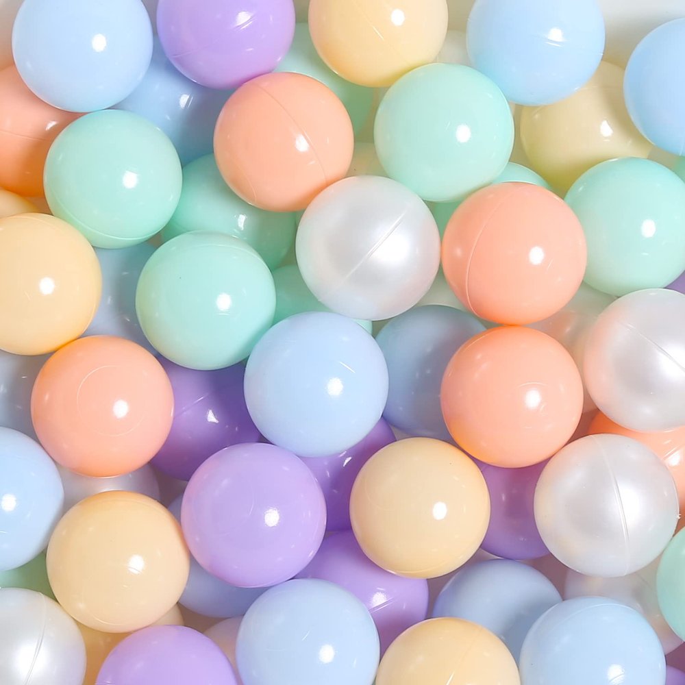 TRENDPLAY Plastic Balls for Ball Pits - Pack of 100 Hollow Balls- Safe and Exciting Playtime - Perfect for Toddler Baby Pools,Party,Festival Decoration, Macaron Colors
