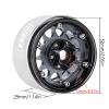 INJORA 1.9 Beadlock Wheel Deep Dish Negative Offset 10.4mm Wheel Rim for 1/10 RC Crawler Auto Axial SCX10 90046 AXI03007 TRX4 VS4-10 Gen8 MST CFX(BlackGrey) view 3