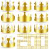 Crtiin 200 Pcs Gold Paper Crowns Bulk King Crown Princess Hats for Birthday Celebration Party Supplies(Novelty Style) view 1